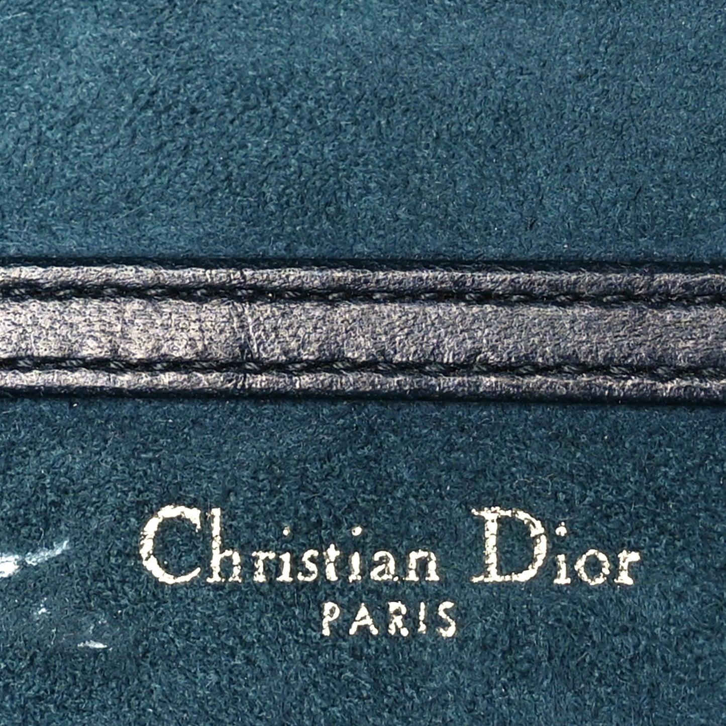 Calfskin Studded Diorama Wallet on Chain Pouch Green