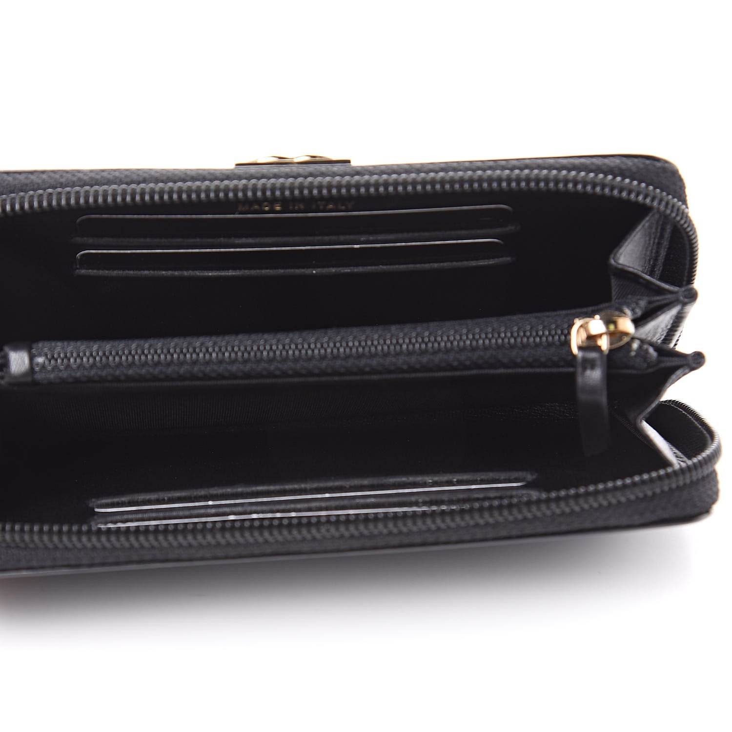 Chanel Glazed Calfskin Quilted Small Boy Zip Around Wallet Black 5 of 9