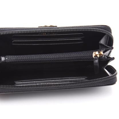 Chanel Glazed Calfskin Quilted Small Boy Zip Around Wallet Black 5 of 9