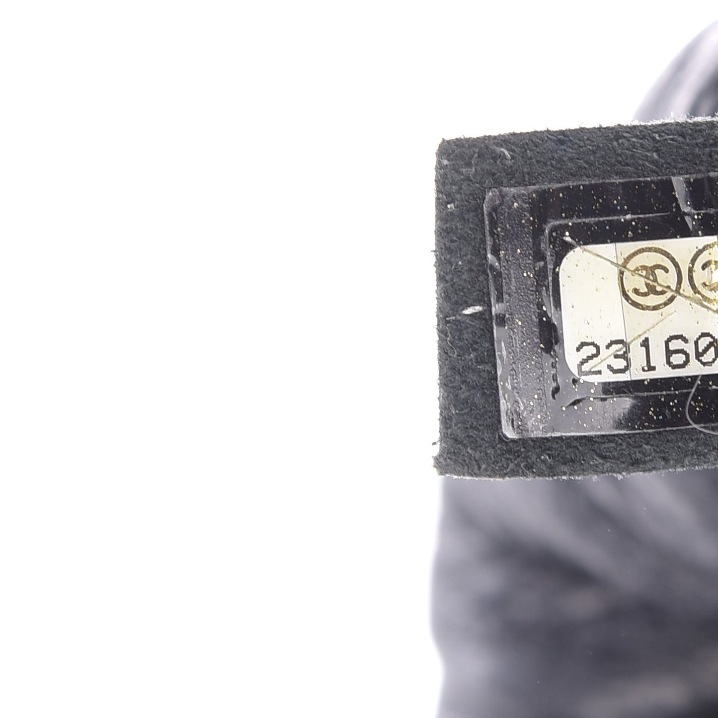 Deerskin Chevron Medium CC Chain Bucket Drawstring Bag Black