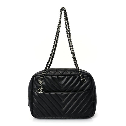 Chanel Lambskin Chevron Quilted Camera Case Black 1 of 9