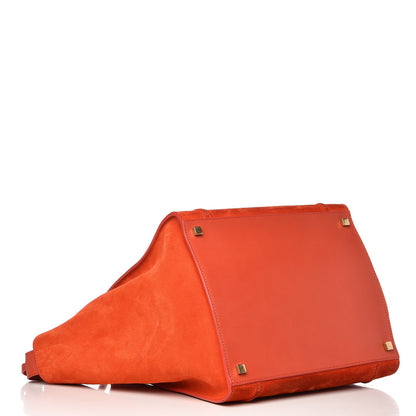 Celine Nubuck Medium Phantom Luggage Bright Orange 4 of 12
