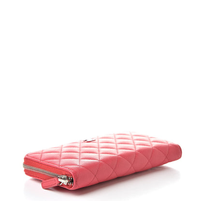 Chanel Caviar Quilted Large Gusset Zip Around Wallet Pink 4 of 11