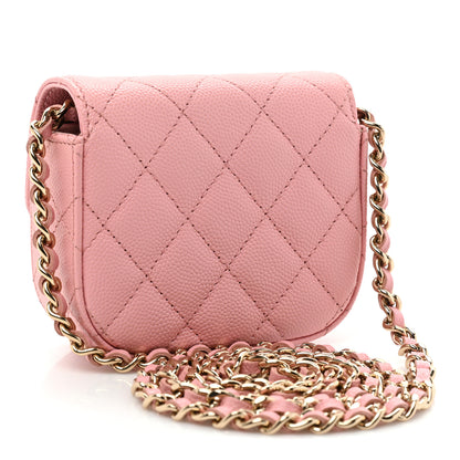Chanel Caviar Quilted Mini Clutch With Chain Pink 3 of 10