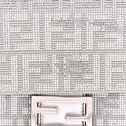 Fendi Crystal Vitello Laminato FF Medium Baguette Crystal Argento 6 of 8