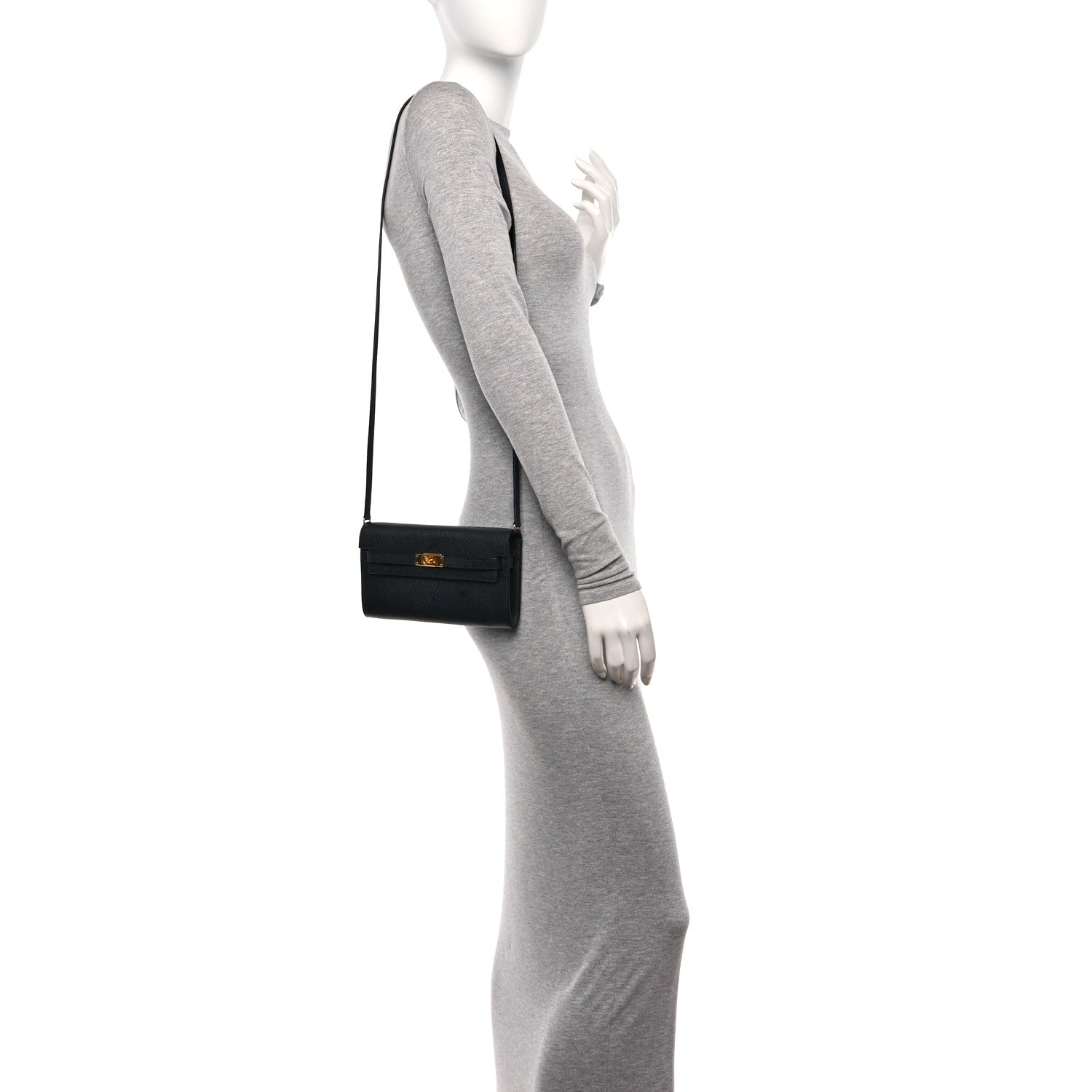 Hermes Chevre Mysore Kelly Wallet To Go Black 2 of 11