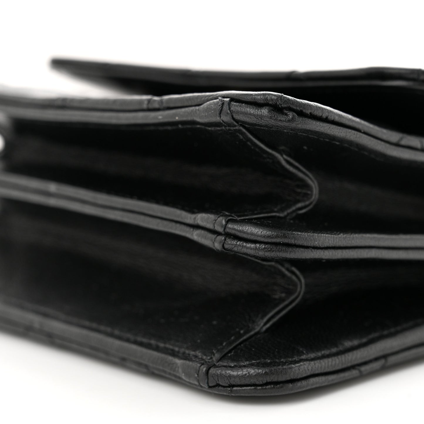 Lambskin Quilted Chain Top Handle Clutch With Chain Black