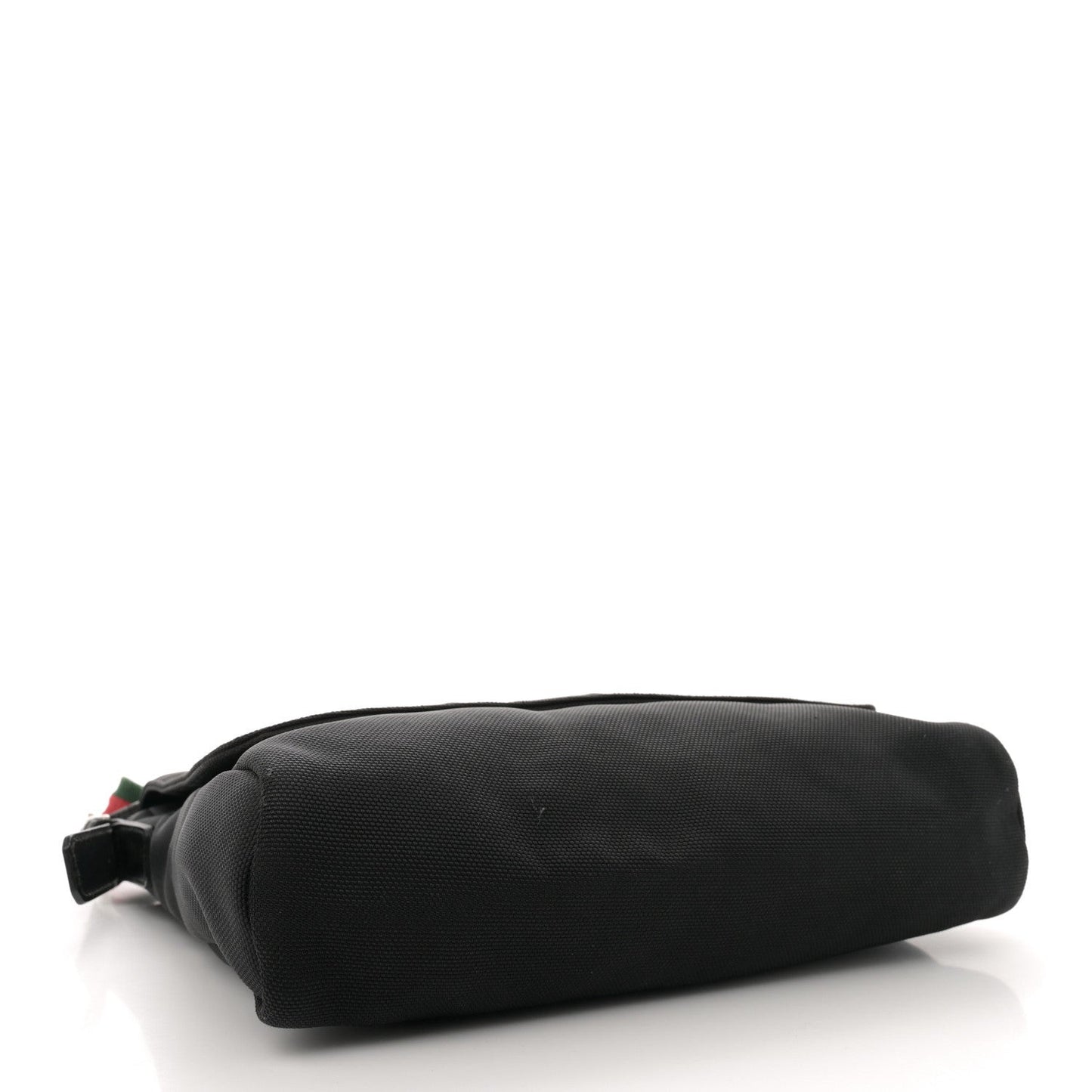 Techno Canvas Web Large Flap Messenger Bag Black
