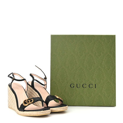 Gucci Galassia Aitana Espadrille 10/95mm Wedge Sandals 40.5 Black 8 of 8