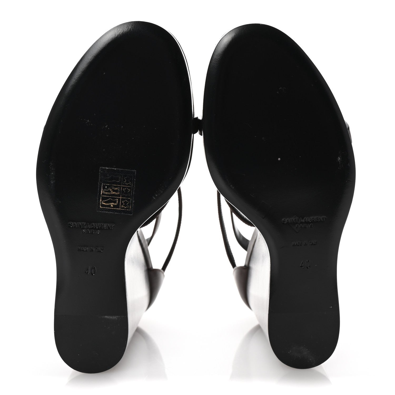 Saint Laurent Calfskin Cassandra 105 Wedges 40 Moro 6 of 7