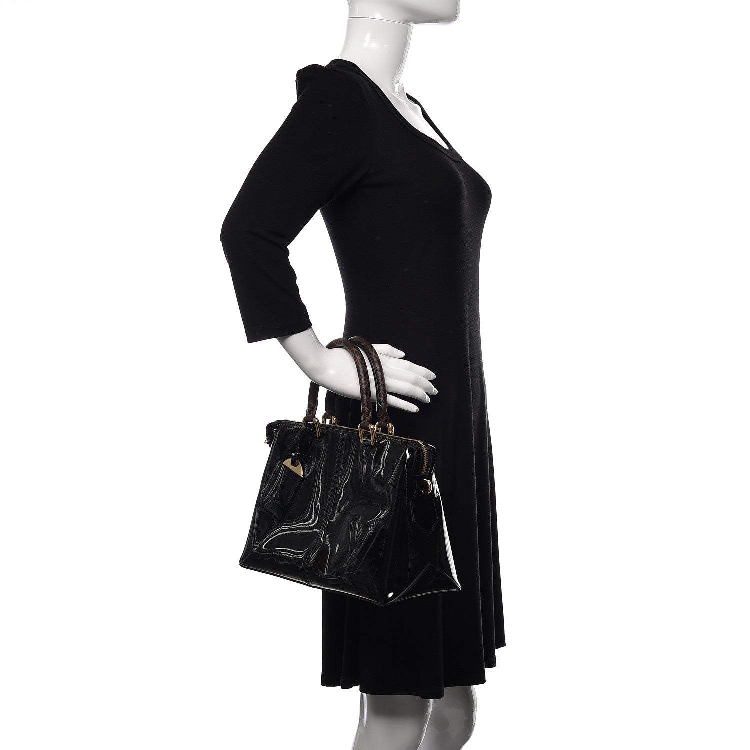 Louis Vuitton Patent Calfskin Miroir Tote Black 2 of 10