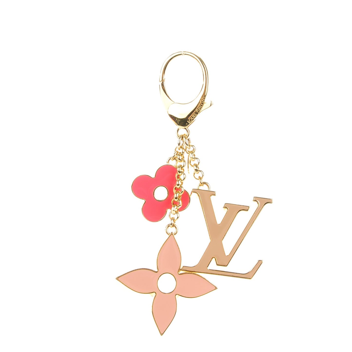 Fleur De Monogram Bag Charm Pink