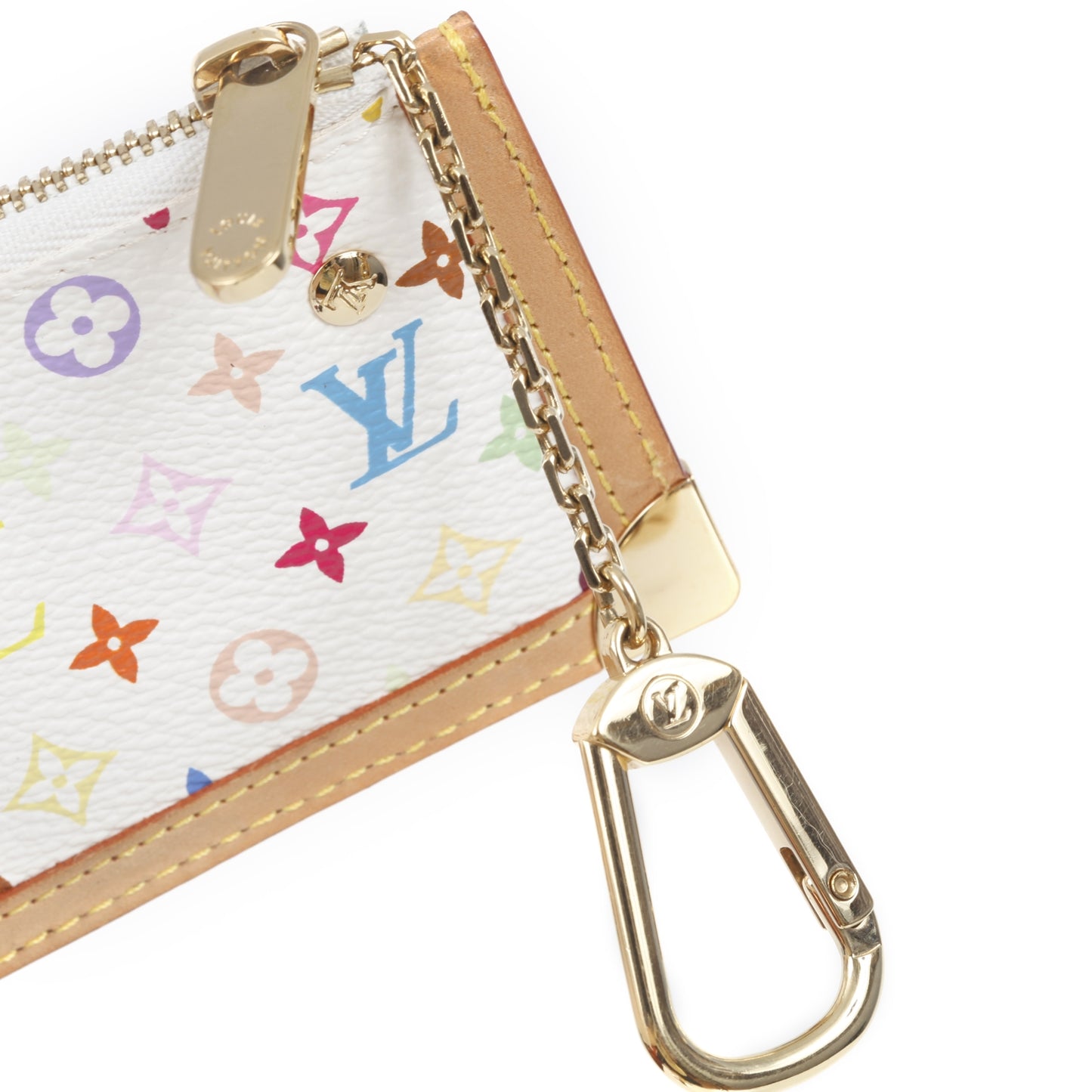 Monogram Multicolor Key Pouch White