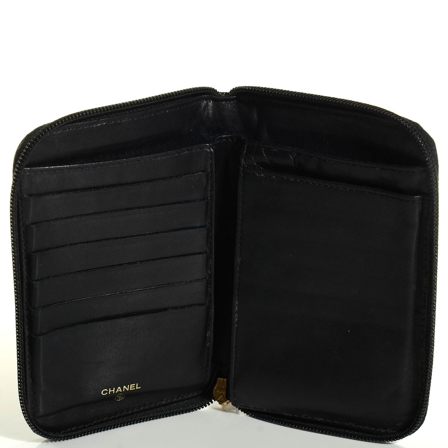 Caviar Timeless Zip Around Wallet Black