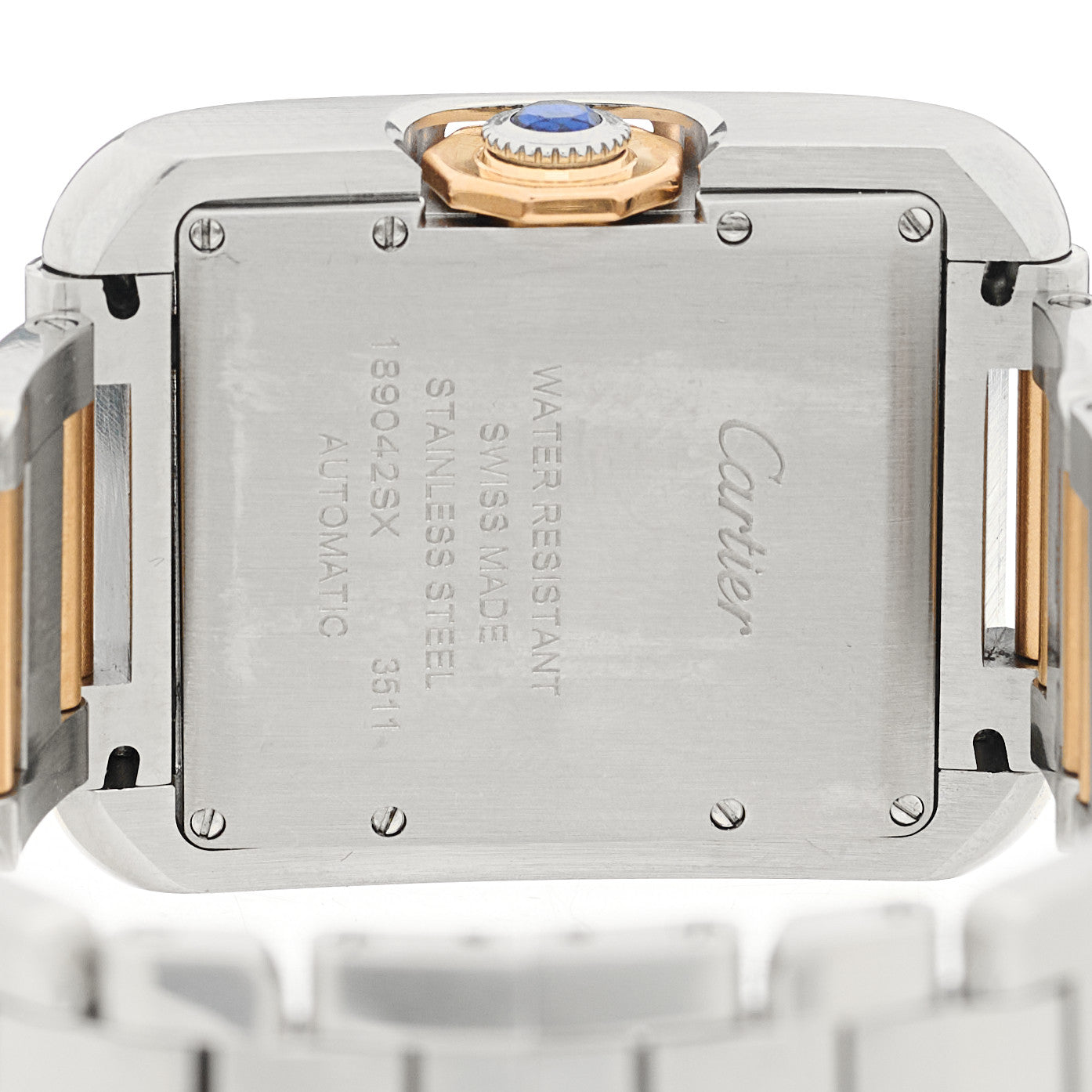 Stainless Steel 18K Yellow Gold 30mm Tank Anglaise Automatic Watch