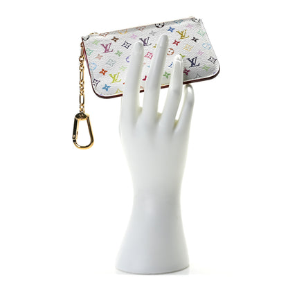 Louis Vuitton Monogram Multicolor Key Pouch White Litchi 2 of 8