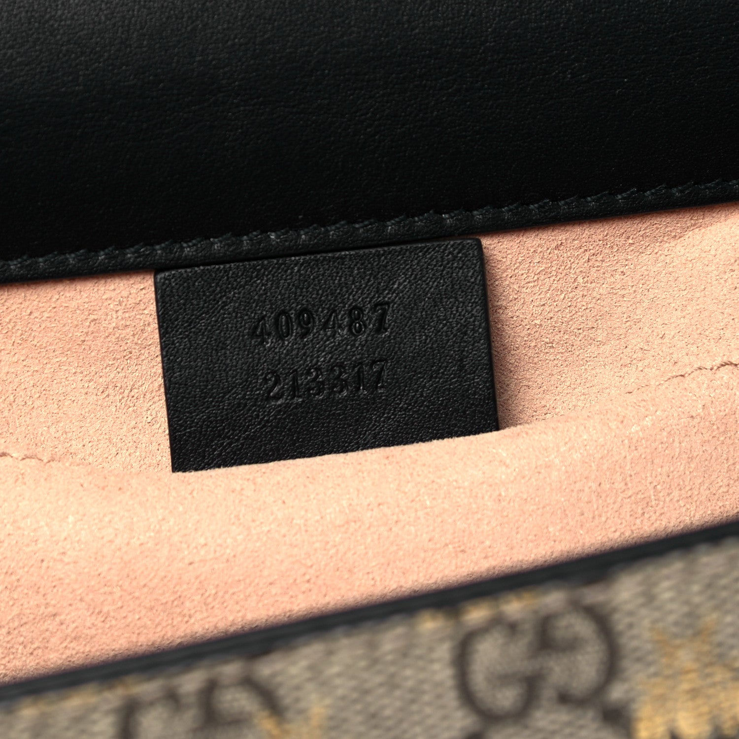 Gucci GG Supreme Monogram Bees Small Padlock Shoulder Bag Black 7 of 9
