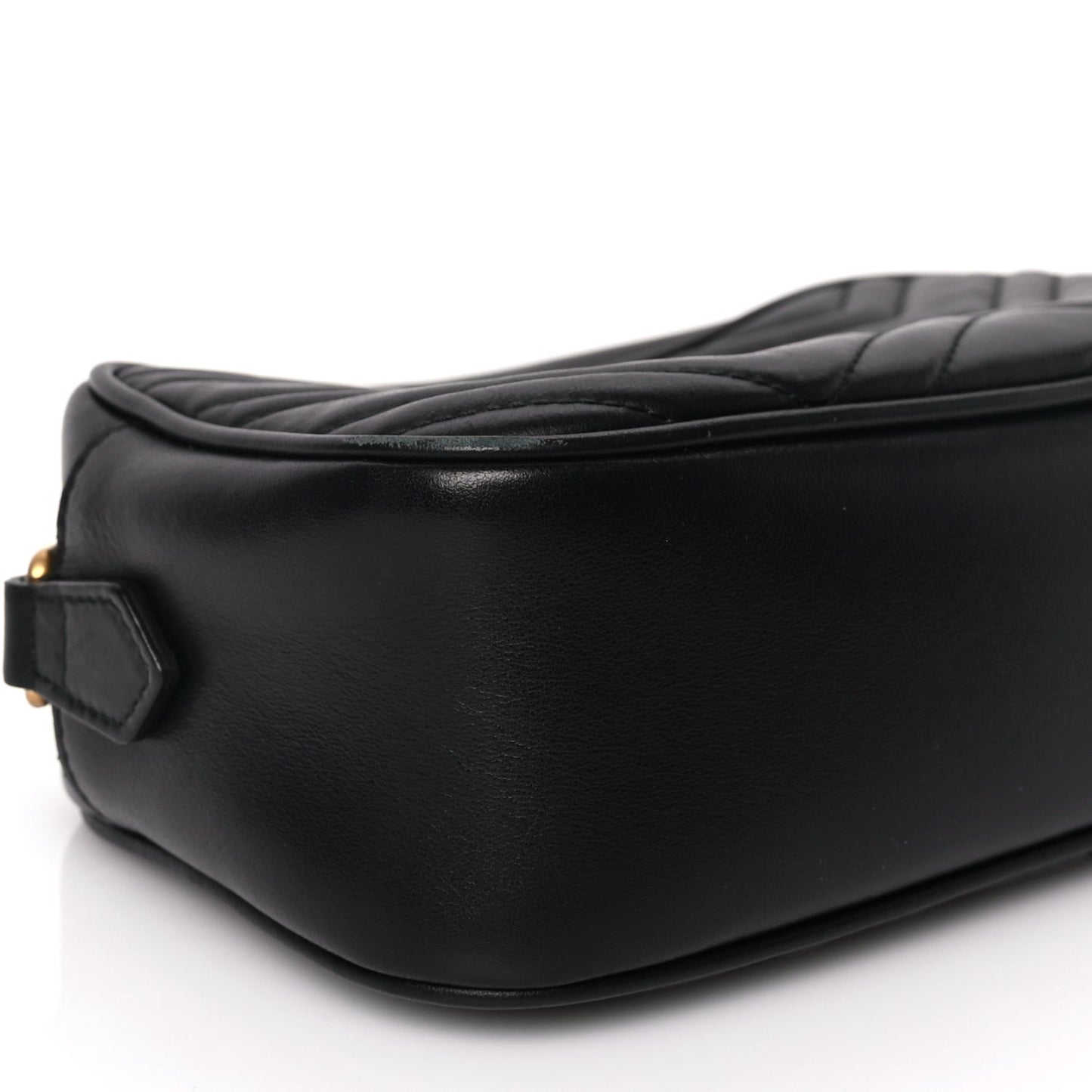 Calfskin Matelasse Small GG Marmont Chain Shoulder Bag Black