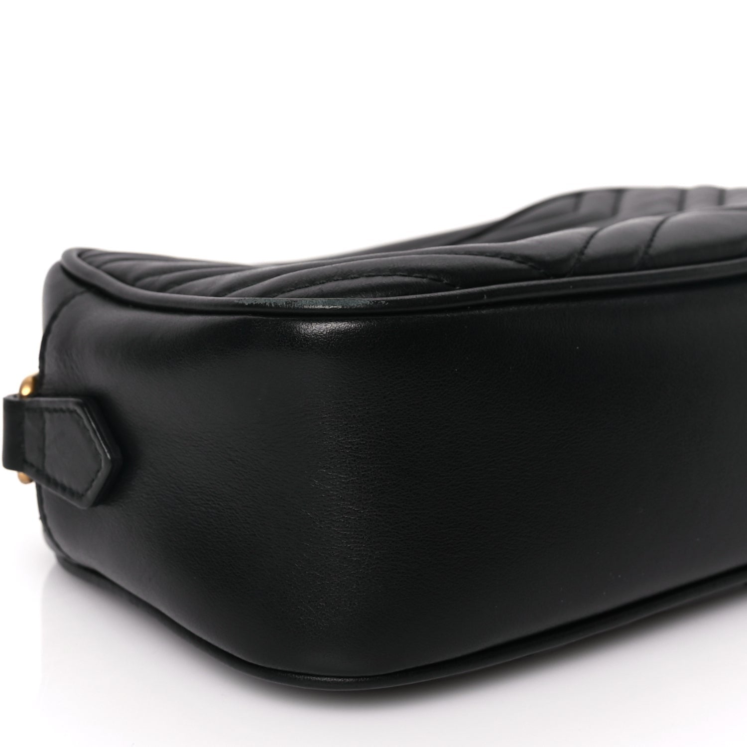 Gucci Calfskin Matelasse Small GG Marmont Chain Shoulder Bag Black 8 of 9