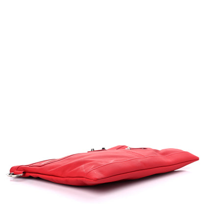Balenciaga Smooth Calfskin Classic Silver Hardware Medium Clip Rouge Grenade 4 of 10