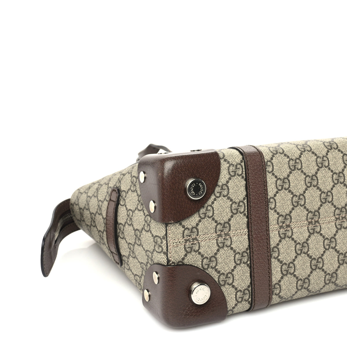 Gucci GG Supreme Monogram Textured Dollar Calfskin Small Detail Tote Beige Ebony New Acero 7 of 8