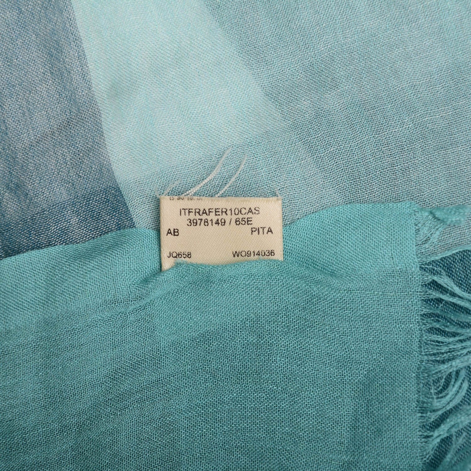 Burberry Modal Cashmere Silk House Check Lightweight Scarf Pale Peridot Blue 6 of 6