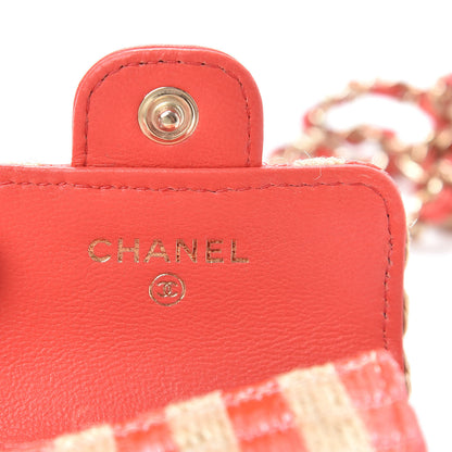 Chanel Raffia Jute Striped Airpods Pro Case Red Beige 6 of 8