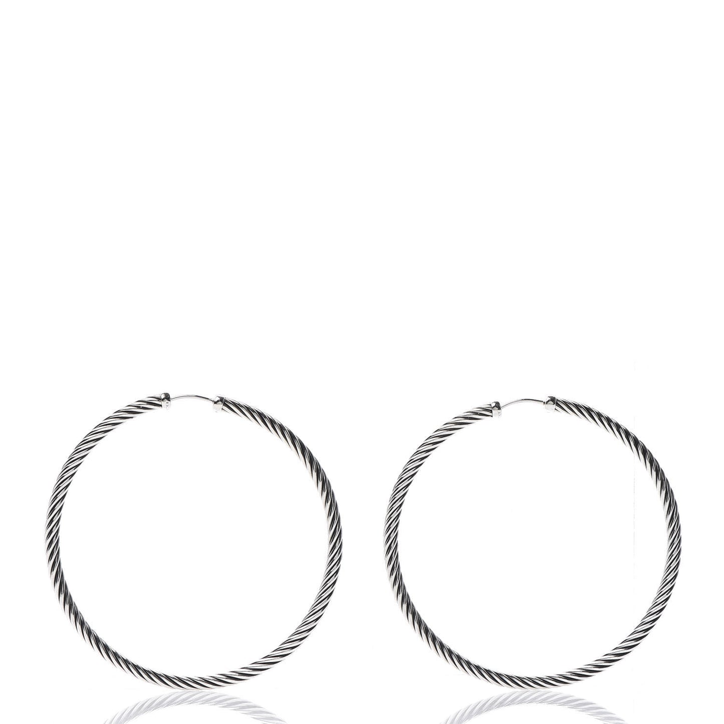 Sterling Silver Extra Large Cable Classics Hoop Earrings