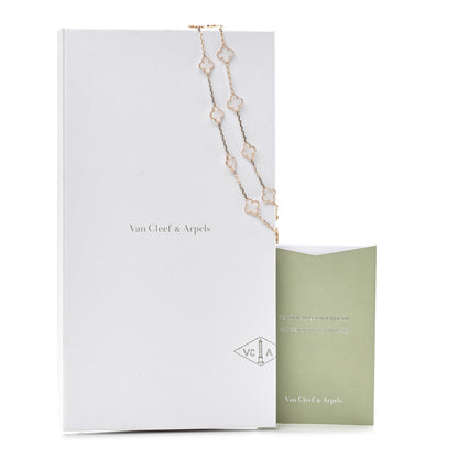 Van Cleef & Arpels 18K Yellow Gold Rock Crystal 20 Motifs Vintage Alhambra Necklace 7 of 7