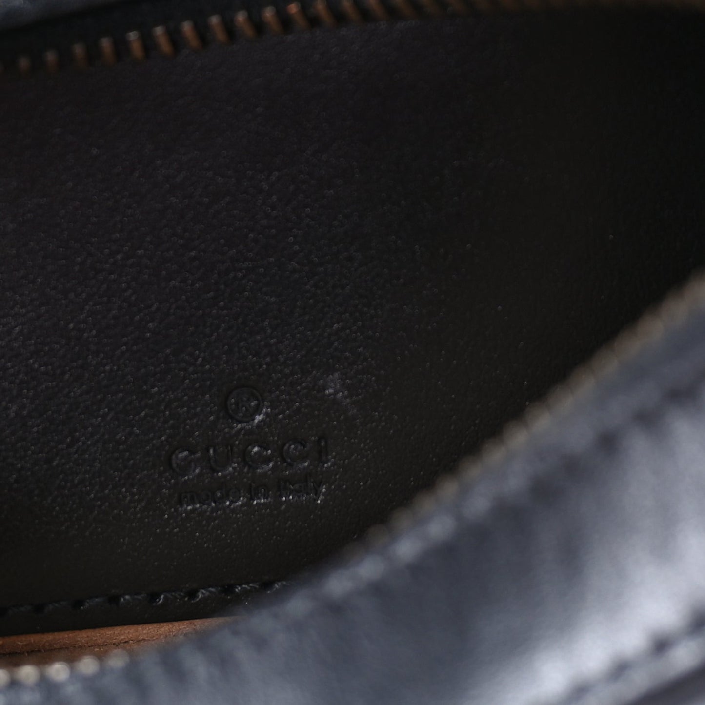 Calfskin Matelasse Chevron Mini GG Marmont Half Moon Hobo  Black