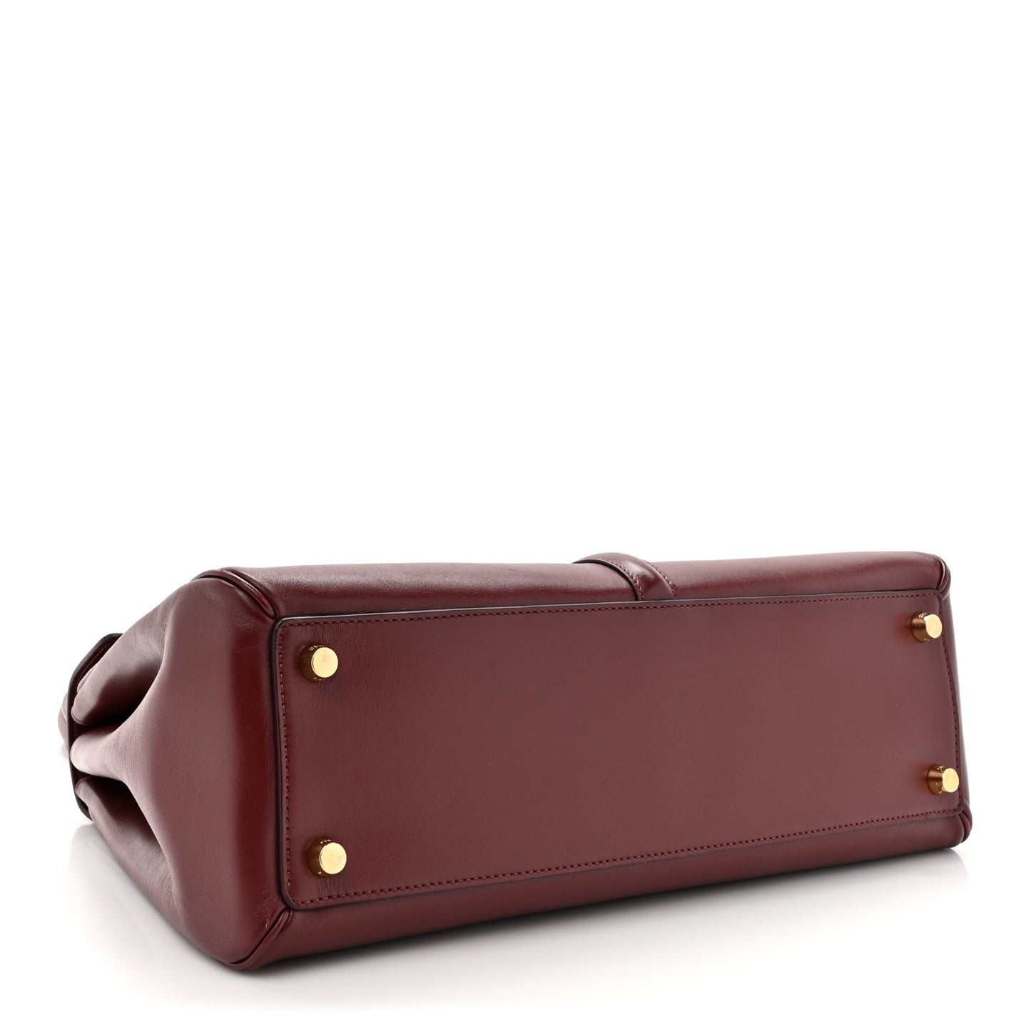 Satinated Calfskin Medium 16 Top Handle Bag Light Burgundy
