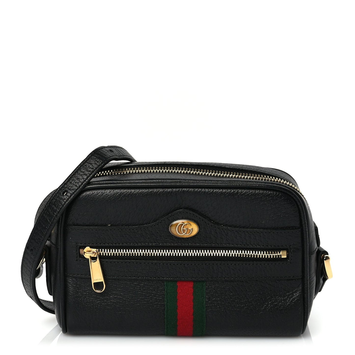 Calfskin Web Mini Ophidia Shoulder Bag Black