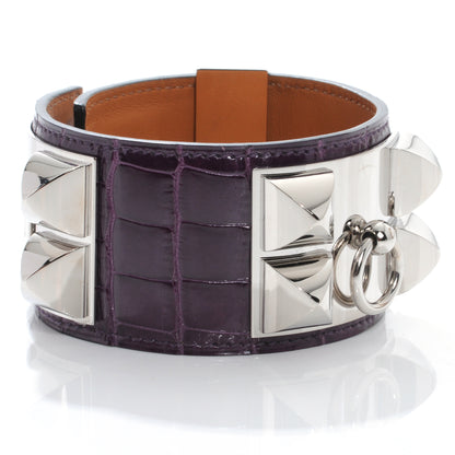 Hermes Alligator Collier De Chien CDC Bracelet Small Amethyst 5 of 9