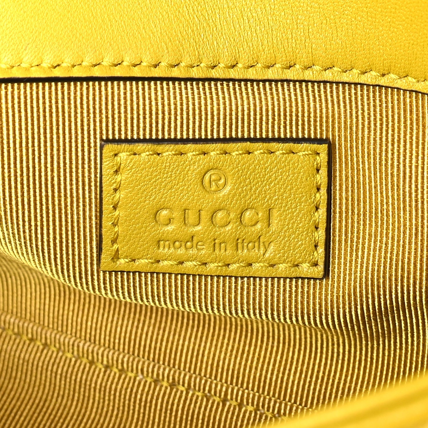 Gucci Lambskin Matelasse Mini GG Marmont Shoulder Bag Yellow 4 of 8