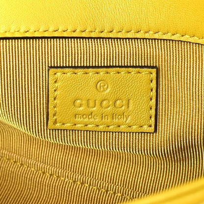Gucci Lambskin Matelasse Mini GG Marmont Shoulder Bag Yellow 4 of 8