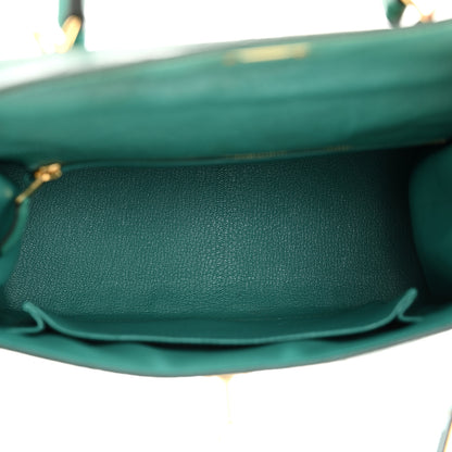 Hermes Ostrich Kelly Sellier 25 Vert Verone 5 of 18