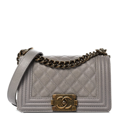 Chanel Caviar Quilted Small Boy Flap Light Grey 1 of 8