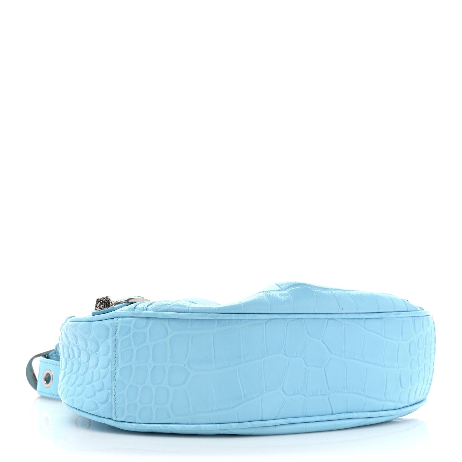 Balenciaga Extra Supple Calfskin Crocodile Embossed Le Cagole Shoulder Bag XS Sky Blue 4 of 7