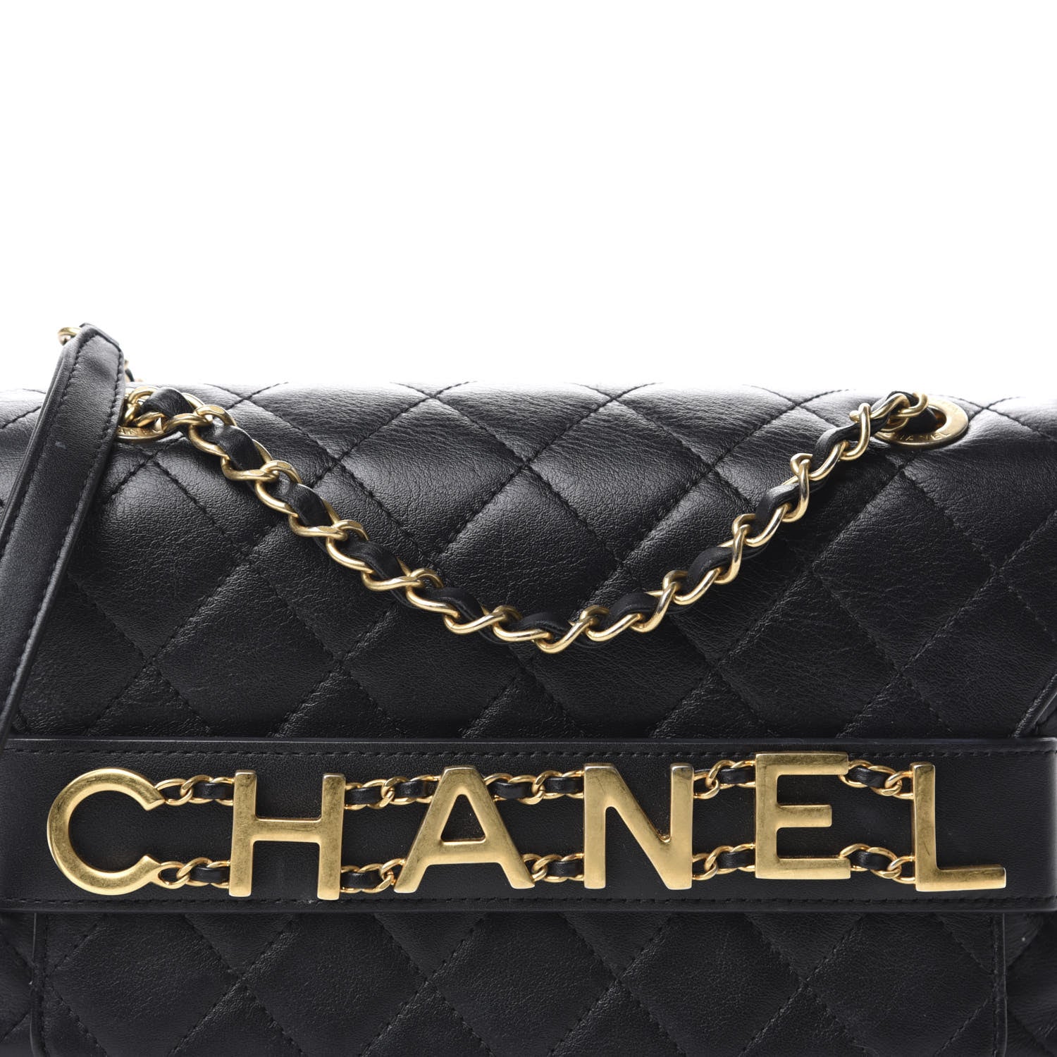 Chanel Calfskin Quilted Enchained Flap Black 11 of 12