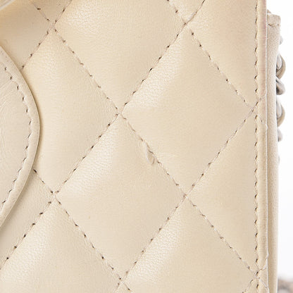 Chanel Lambskin Quilted Butterfly Chain Clutch White 8 of 15