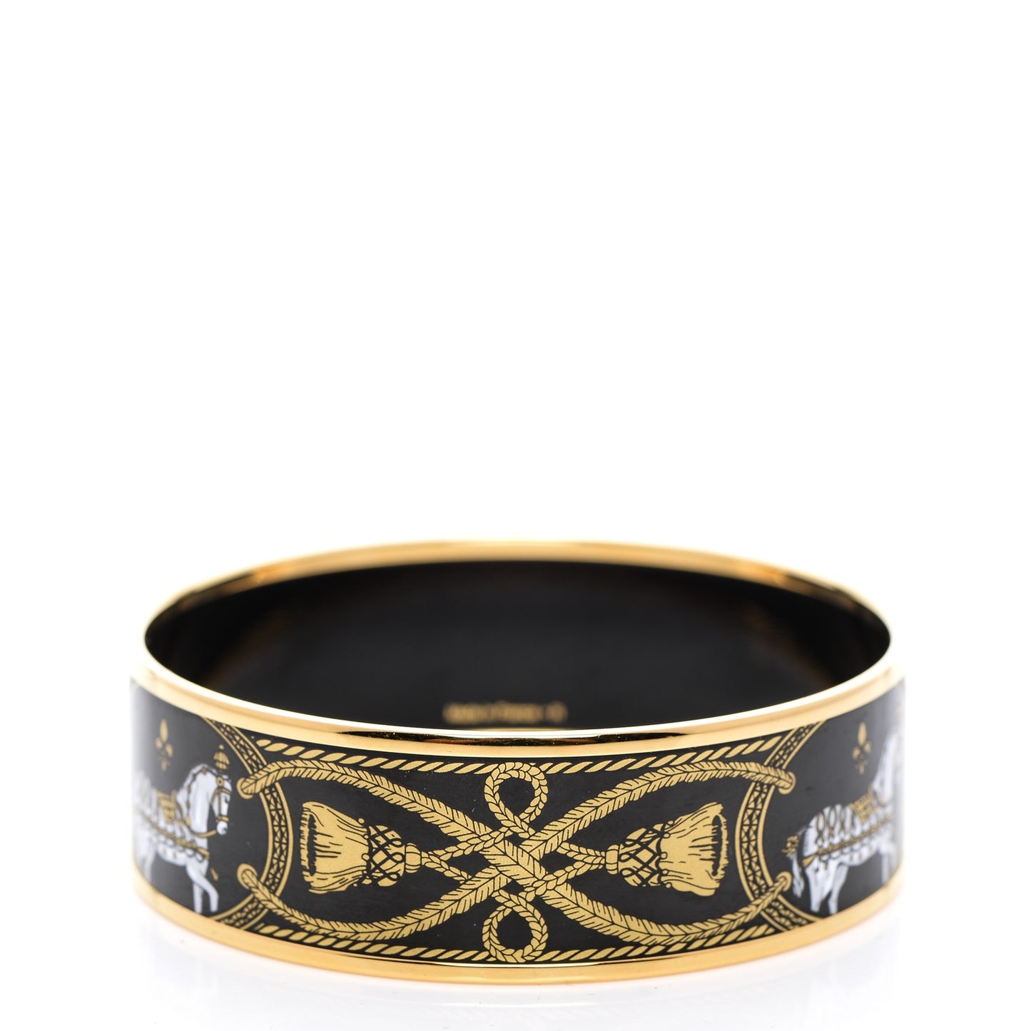 Enamel Printed Wide Grand Apparat Bracelet 70 Black