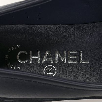 Chanel Lambskin Quilted CC Turnlock Loafers 38.5 Navy 9 of 11