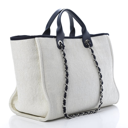 Chanel Canvas Medium Deauville Tote White 3 of 10