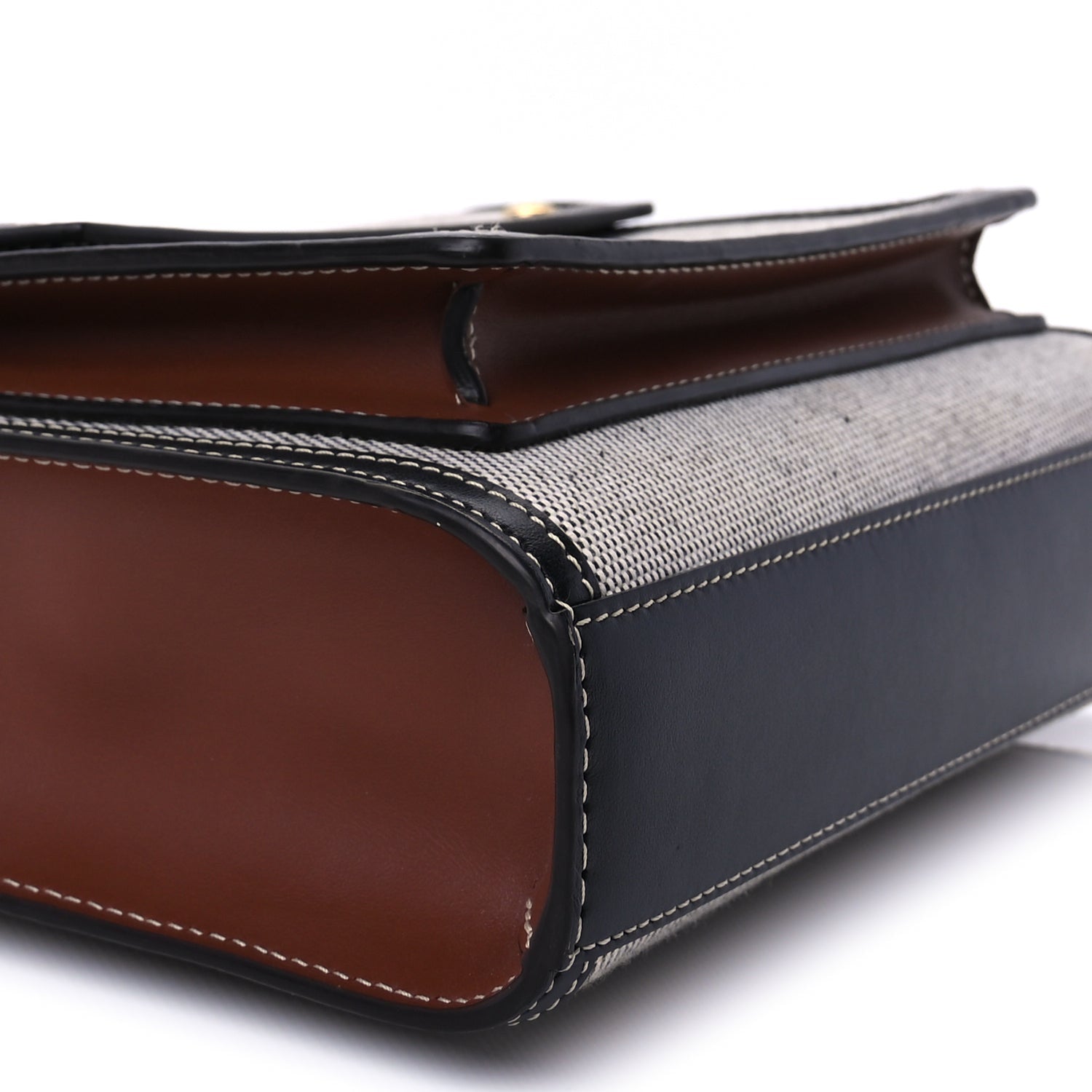 Burberry Smooth Calfskin Canvas Two Tone Mini Pocket Bag Natural Malt Brown 7 of 8