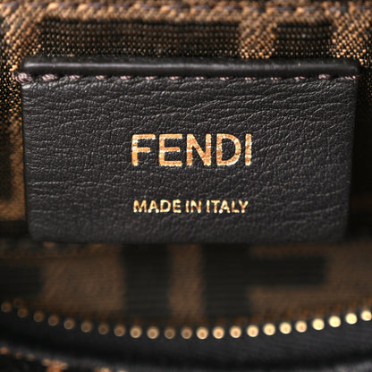 Fendi Raffia Chenille Vitello King Plexiglass Micro FF Mini By The Way Top Handle Boston Bag Naturale Black 5 of 8