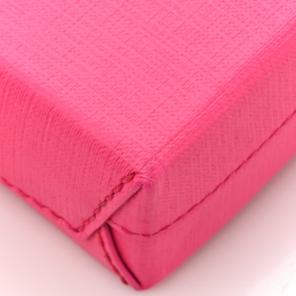 Balenciaga Squared Calfskin Logo Shopping Phone Holder Bag Acid Fuchsia 13 of 16