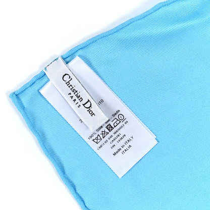 Christian Dior Silk D-Jungle Pop Scarf 90 Blue 4 of 4