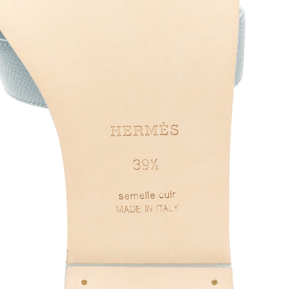 Hermes Epsom Oran Sandals 39.5 Gris Antarctique 6 of 8