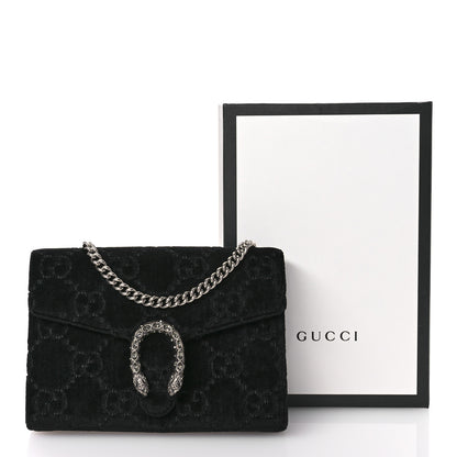 Gucci Velvet GG Monogram Mini Dionysus Chain Wallet Black Diamond 11 of 12