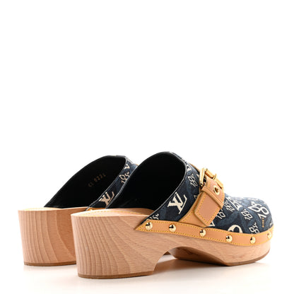 Louis Vuitton Jacquard Since 1854 Cottage Clog Mules 37 Blue 4 of 8